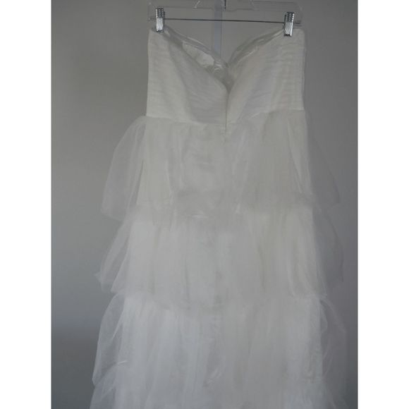 Lulu's White Tulle Pleated Strapless Maxi Dress XL - Picture 9 of 11